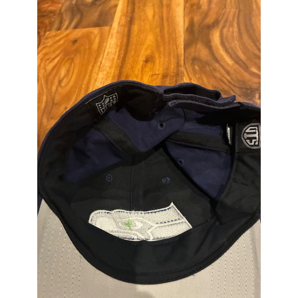 NFL Seattle Seahawks Youth Baseball Cap Navy Blue Adjustable Embroidered Hat - Picture 3 of 5